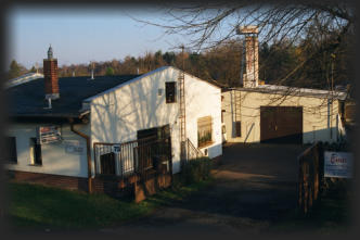 Terrassengeländer mit Stahltreppe zum Garten